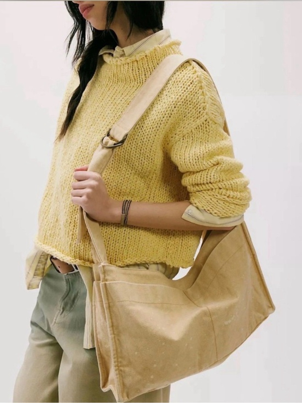 NWT Free People Camp Crush Sling Bag- Neutral - Picture 1 of 13